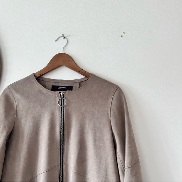 ZARA | Faux Suede Fringe-Sleeved Coat - Picture 7 of 8